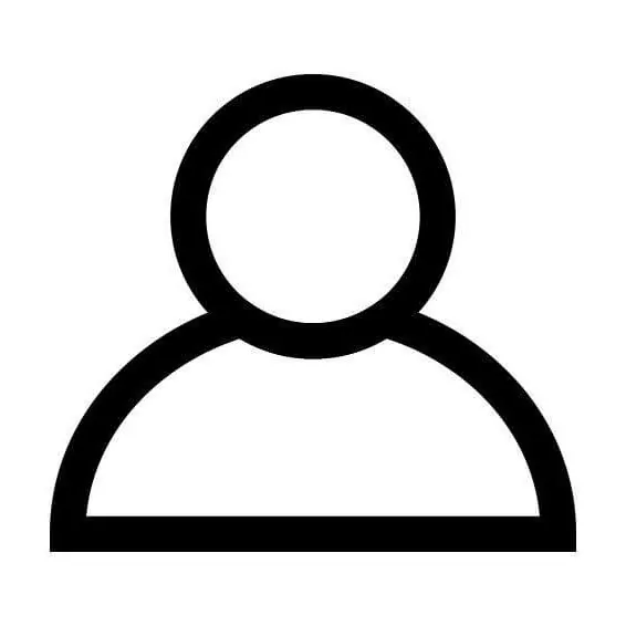 person icon A simple black outline of a user icon on a white background, depicting a circle for a head and a semicircle for shoulders.