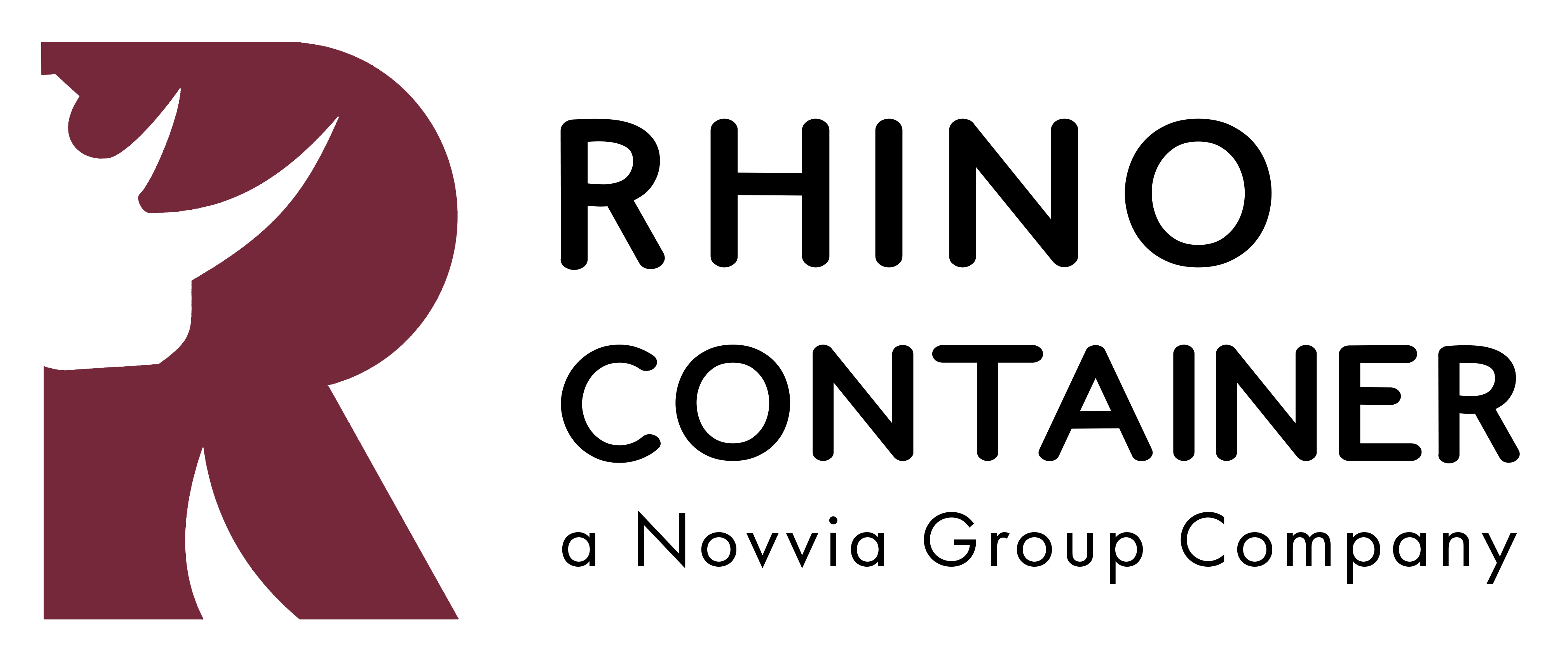 cropped-Rhino-Container-New-Logo-Final Red logo of a stylized letter "R" incorporating the silhouette of a rhinoceros, next to the text "Rhino Container" in black.