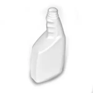 The white opaque Trigger Sprayer bottle, designed with a narrow neck and curved top, sits elegantly against a plain white background, ideal for cleaning products and repurposing.