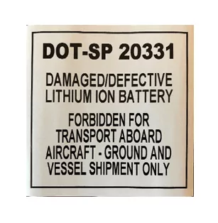 Damaged or Defective Battery Packaging Compliance